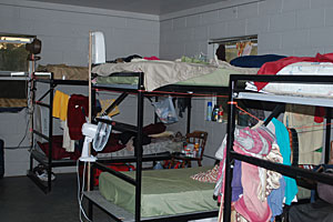 Photo showing inside of a farmworker housing